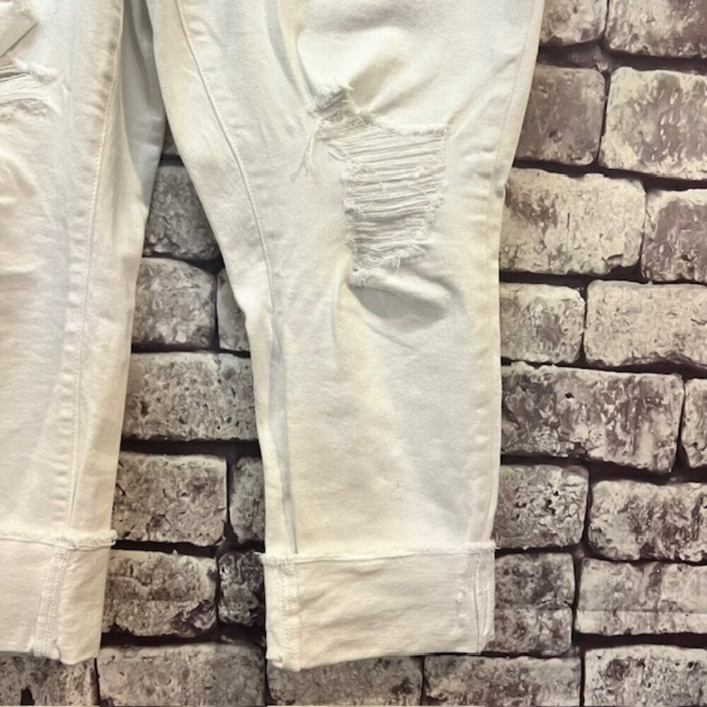 Torrid White Distressed Crop Pants Size 14 - Picture 4 of 9